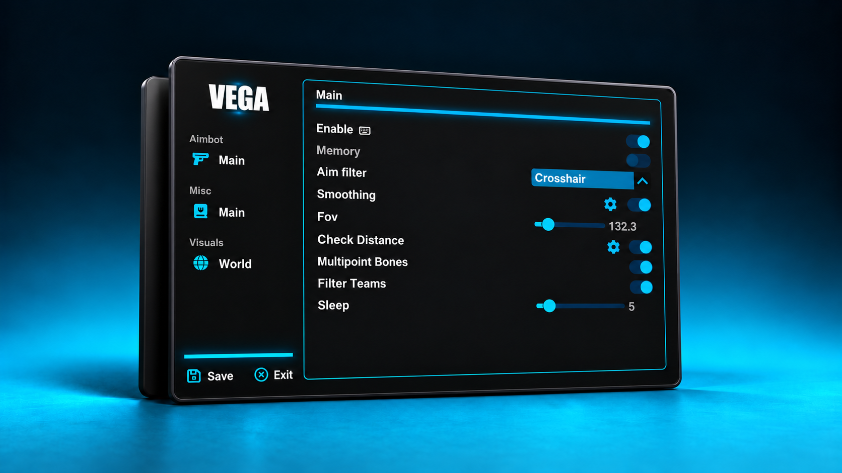 Vega - R6 External styled menu presentation